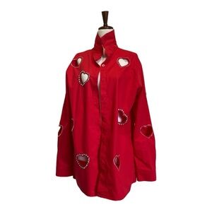 Finley Crystal-Embellished Heart Cut Out Shirt